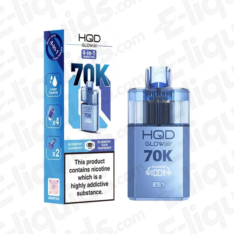 HQD Glow Air 70K Blueberry Raspberry-Blueberry Sour Raspberry Prefilled Pod Kit