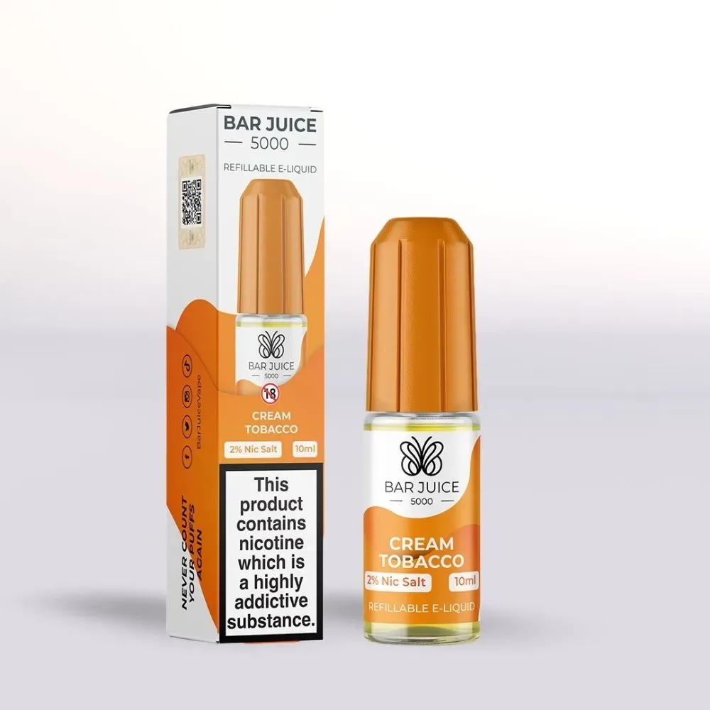 Cream Tobacco Nic Salt E-Liquid by Bar Juice 5000
