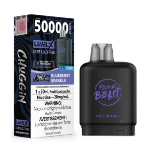 Level X Flavour Beast G2 Ultra Chuggin’ Blueberry Sparkle Iced (6/box)