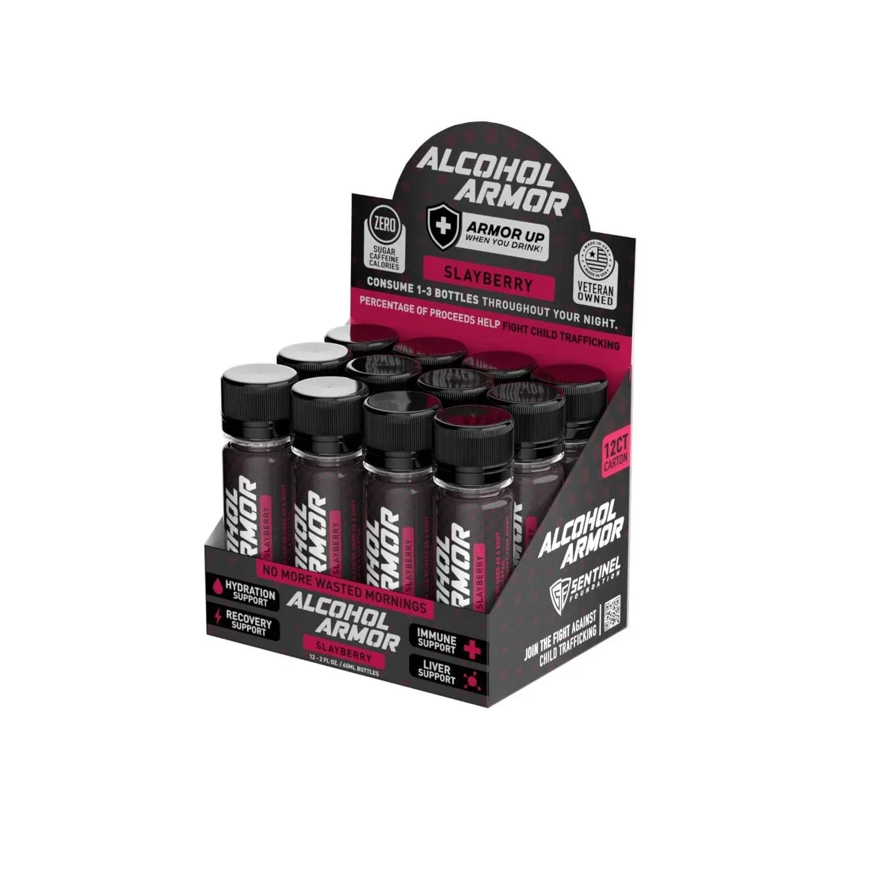 Alcohol Armor Hangover Prevention Shots 12 Pack 60mL