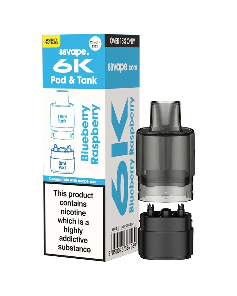 88Vape 6K Blueberry Raspberry Refill Pack