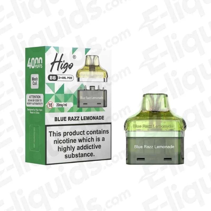 Higo BB 4000 Blue Razz Lemonade Prefilled Pod