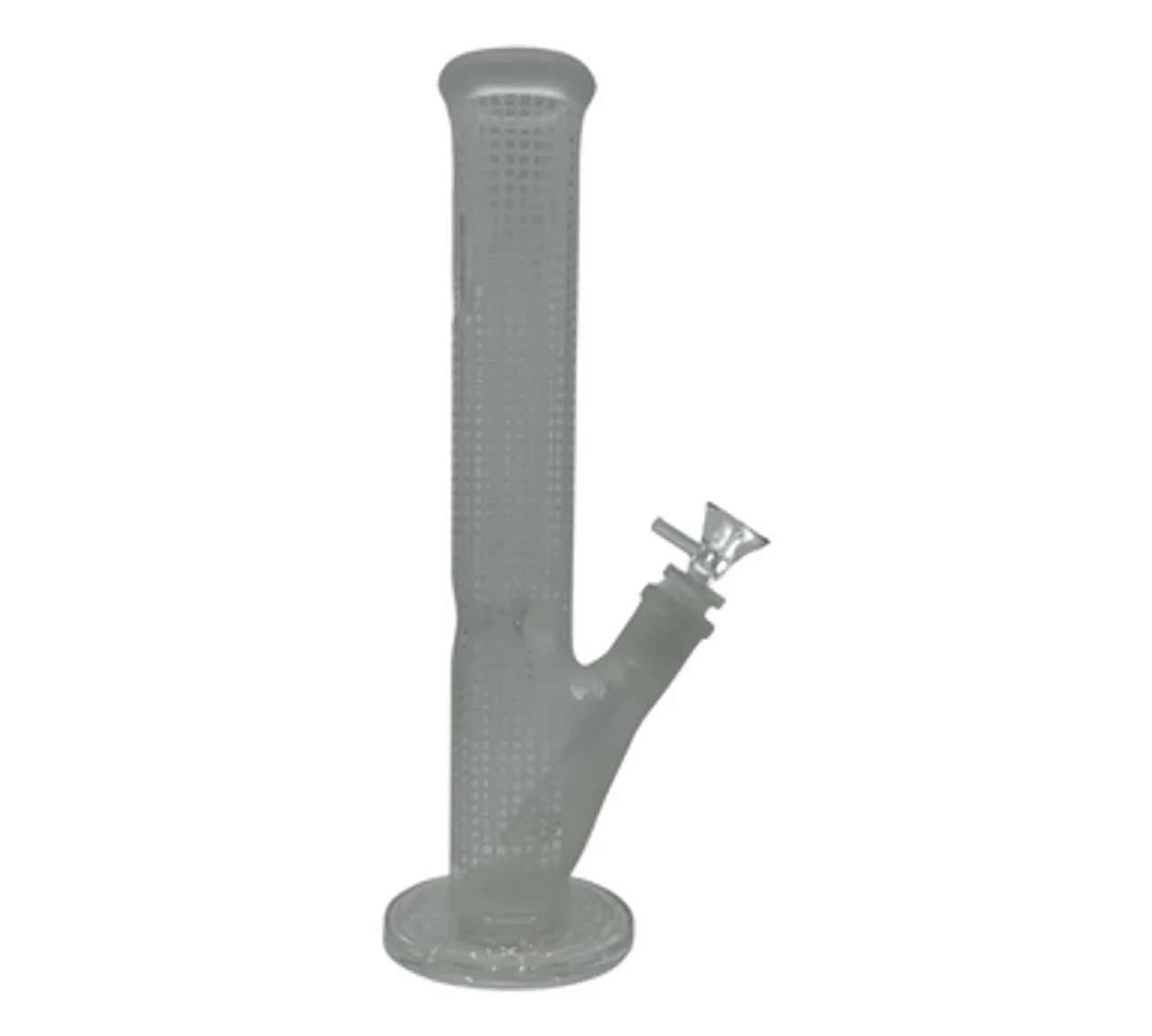 Straight Glass Water Pipe with Embossed Designs and Honeybee (12 in)