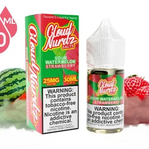 Sour Watermelon Strawberry CLOUD NURDZ SALTS 30ml