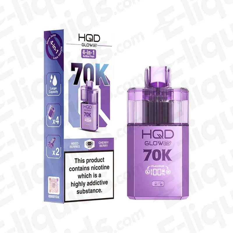 HQD Glow Air 70K Mixed Berries-Cherry Berry Prefilled Pod Kit