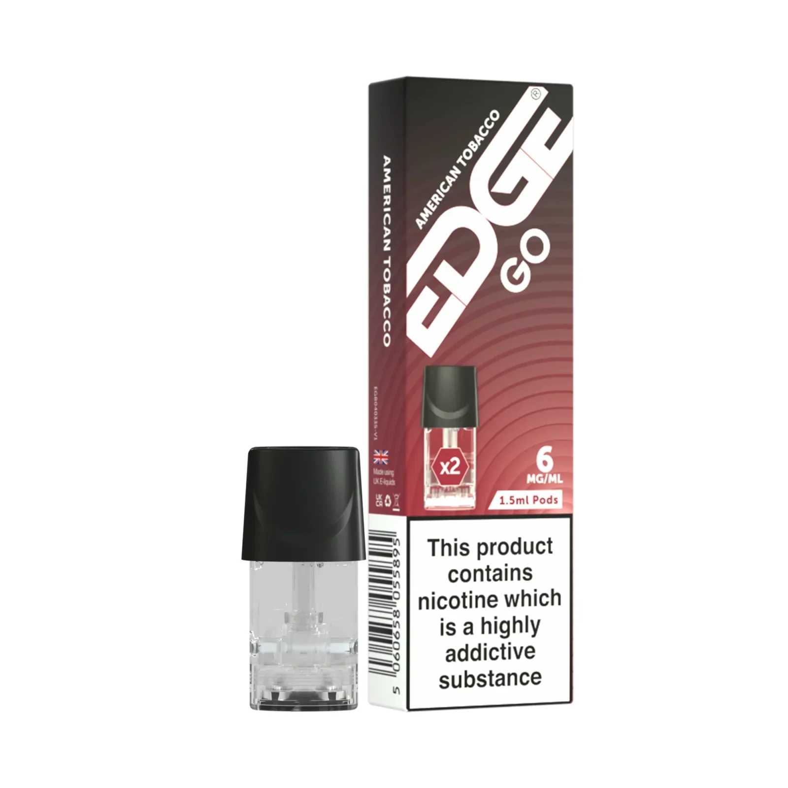 EDGE GO Prefilled Vape Pods - American Tobacco - Pack of 2
