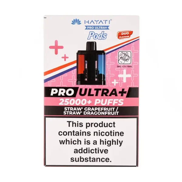 Straw' Grapefruit/Straw' Dragonfruit Pro Ultra Plus 25k Prefilled Pod + Refill by Hayati