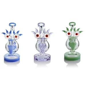 Lookah (Dab Rig) 8” Mini Sparkling Red Eyes Alien Water Pipe