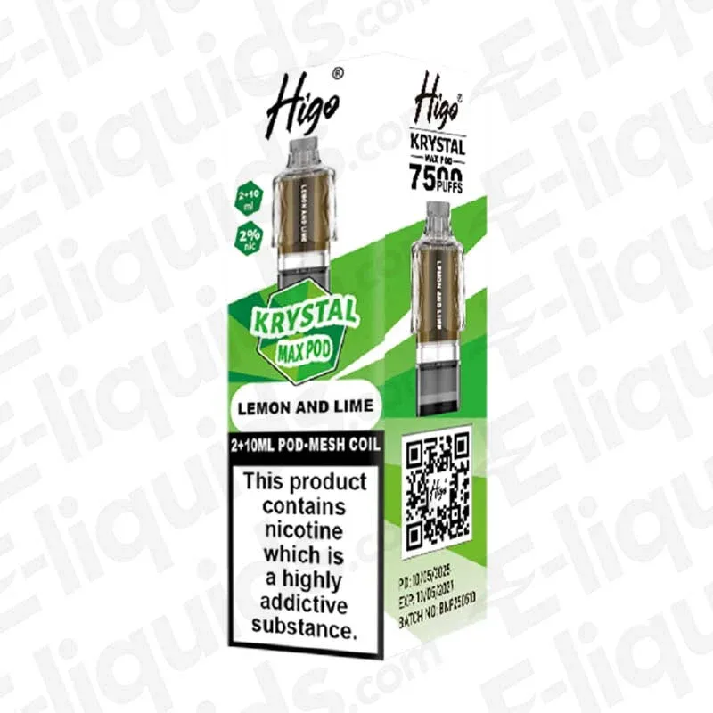 Higo Krystal Max Lemon & Lime Prefilled Pods