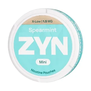Spearmint Mini X-Low Nicotine Pouches by Zyn (20 Pouch Can)