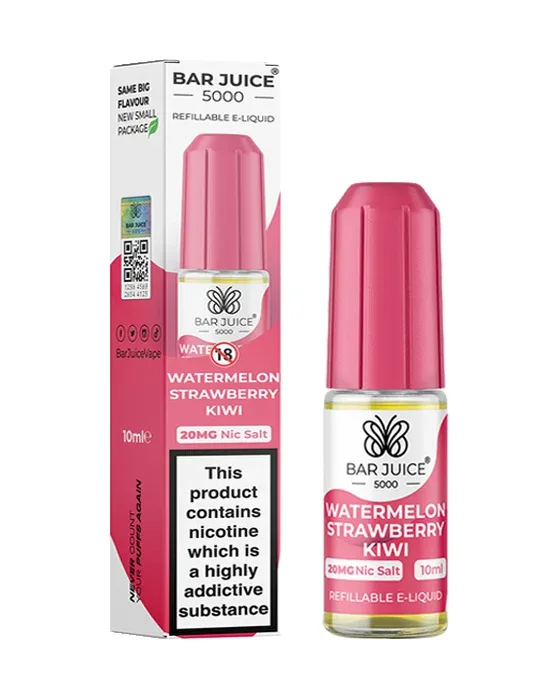 Watermelon Strawberry Kiwi Nic Salt E-Liquid - Bar Juice 5000 - Image 2