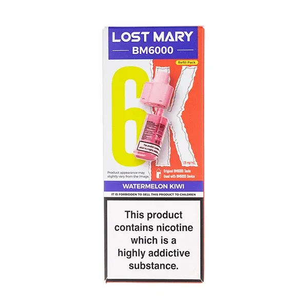 Watermelon Kiwi BM6000 Prefilled Pod + Refill by Lost Mary