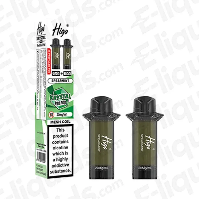 Higo Krystal Pro 600 Spearmint Prefilled Pods 2 Pack