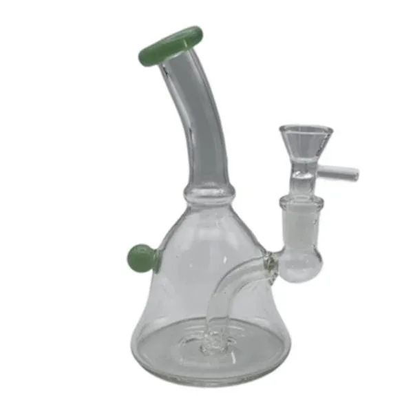 6.5" Clear Bell Shaped Glass Water Pipe with Percolator