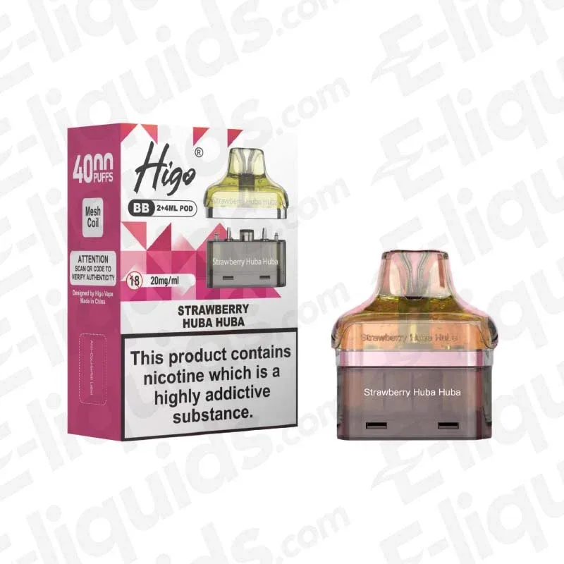 Higo BB 4000 Strawberry Huba Huba Prefilled Pod