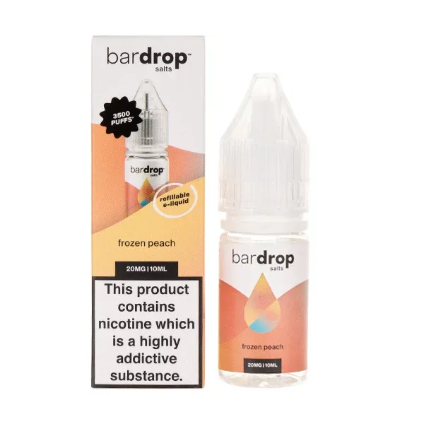 Frozen Peach Nic Salt E-Liquid by Bar Drop