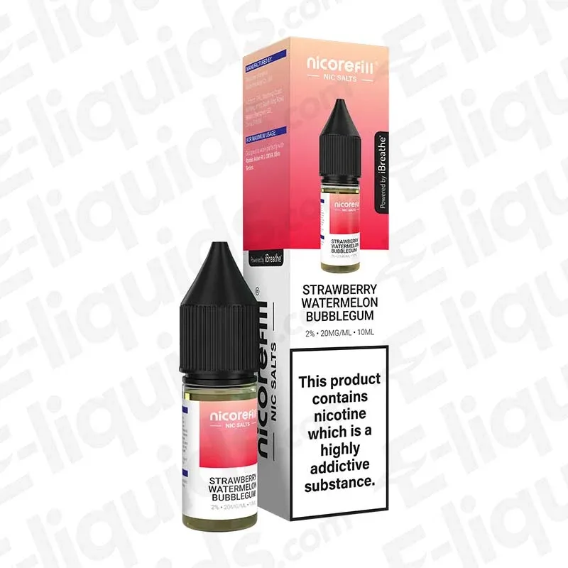 Nicorefill Strawberry Watermelon Bubblegum Nic Salt