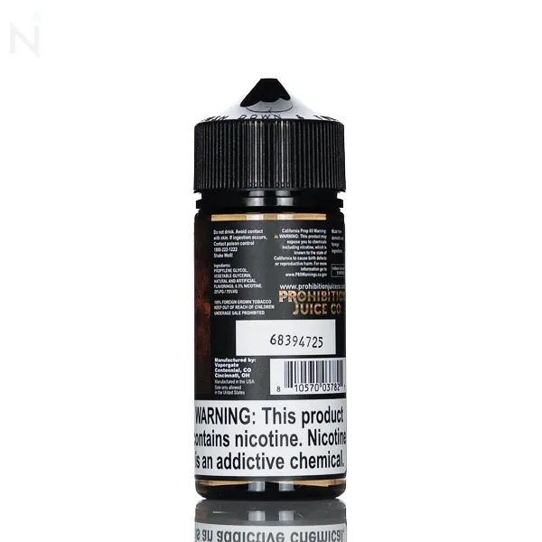 Prohibition E Liquid - Speakeasy - 100mL - Image 2