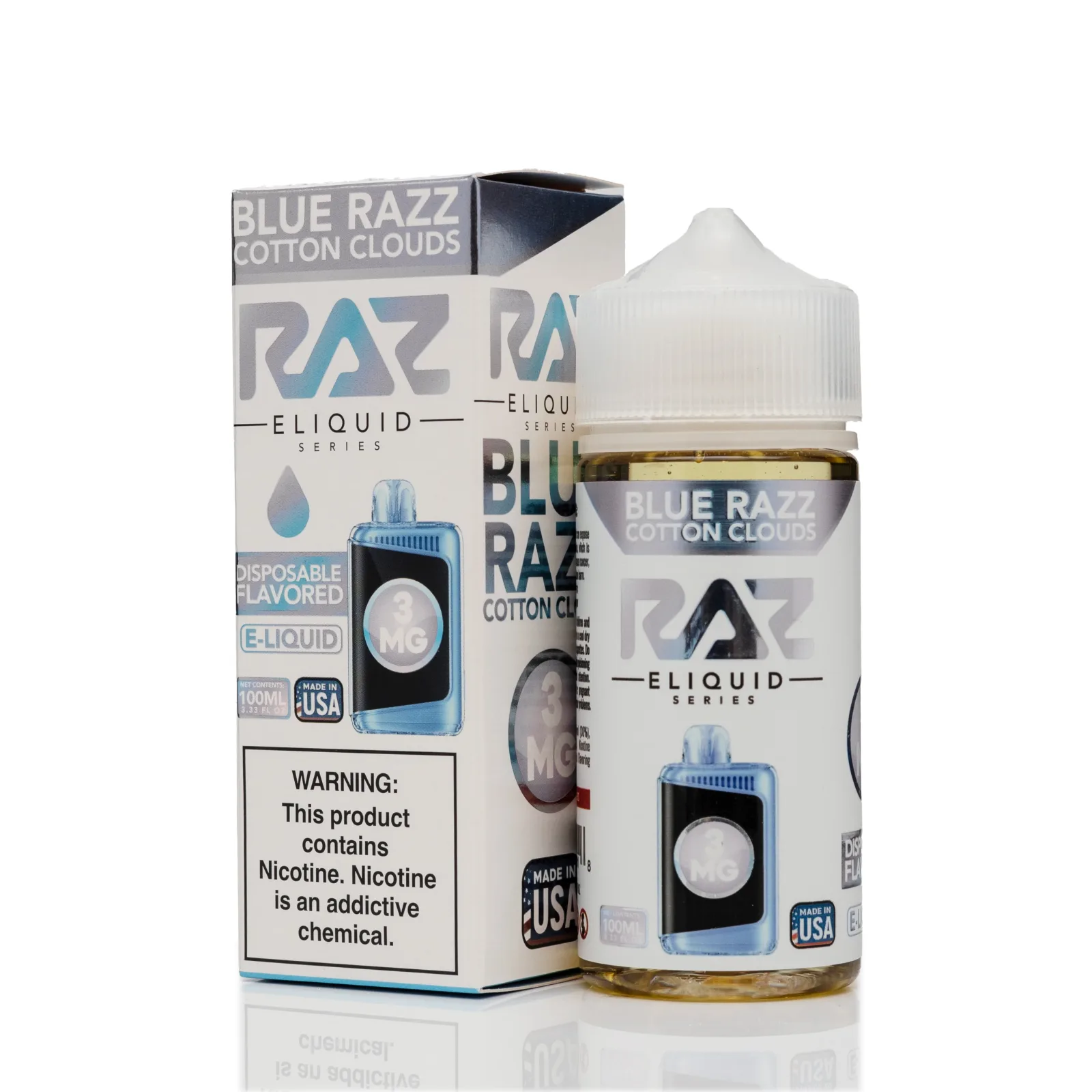 RAZ - Blue Razz Cotton Clouds - 100ml - Image 2
