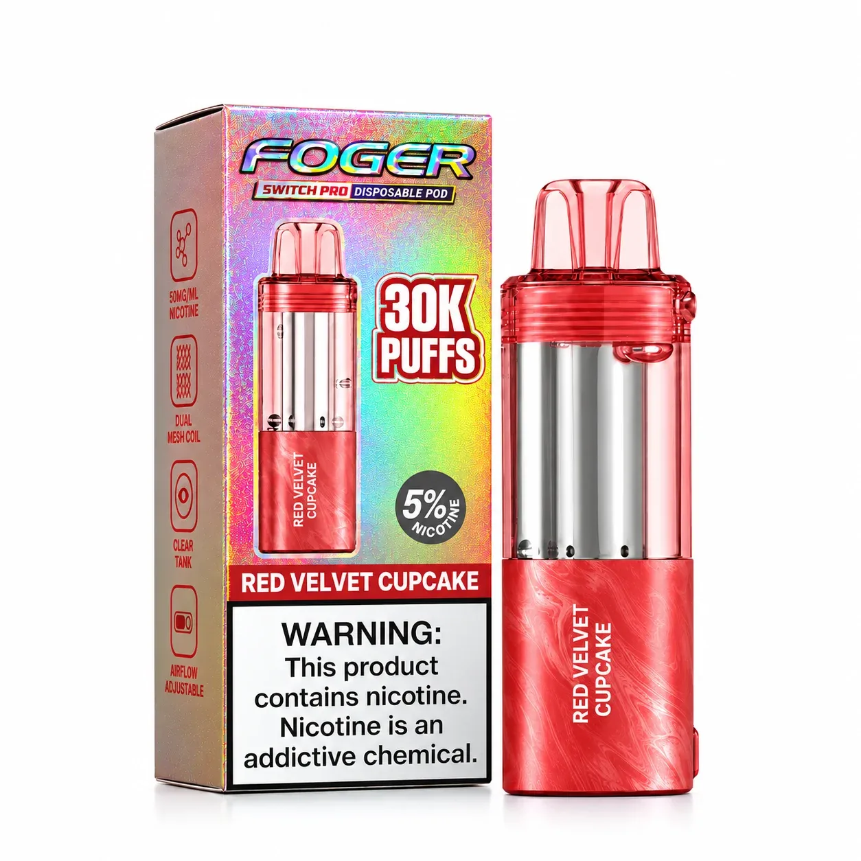 Red Velvet Cupcake - Foger Switch Pro 30K Disposable Pod