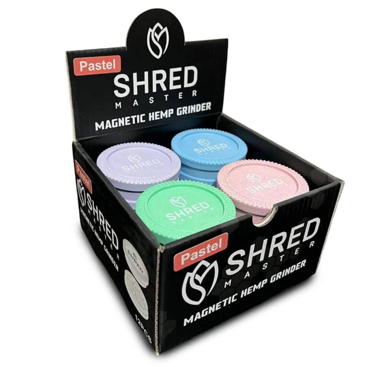 Shred Master Hemp Grinder 2PC 12CT Magnetic Pastel Colors