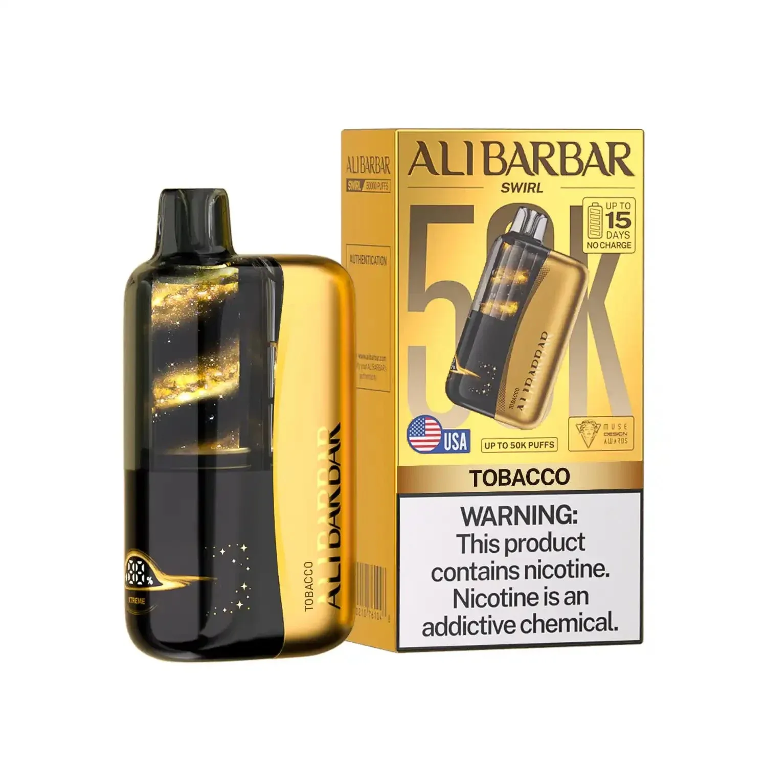 Tobacco - Alibarbar Swirl 50k Disposable Vape